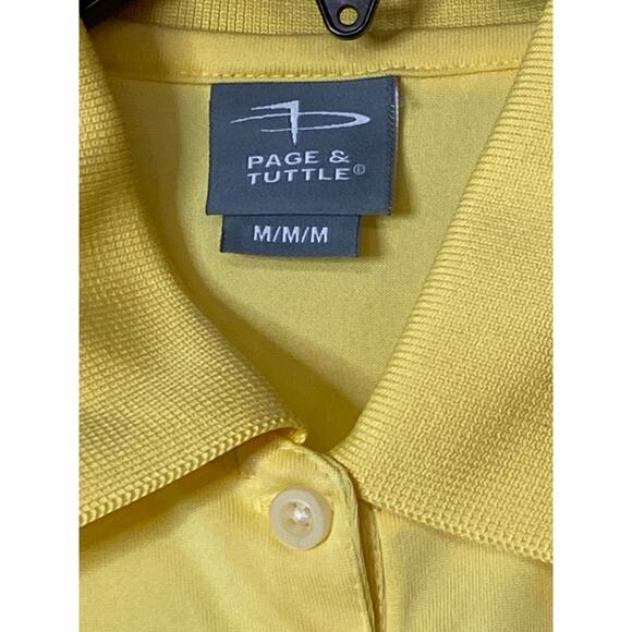 Page & Tuttle M Classic Polo Shirt Yellow Scotch Guard Protection Golf Spring - Picture 5 of 9